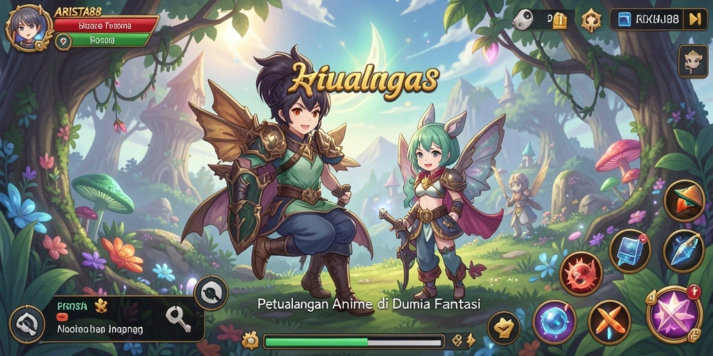 Screenshot menampilkan karakter Anime dalam aksi seru.