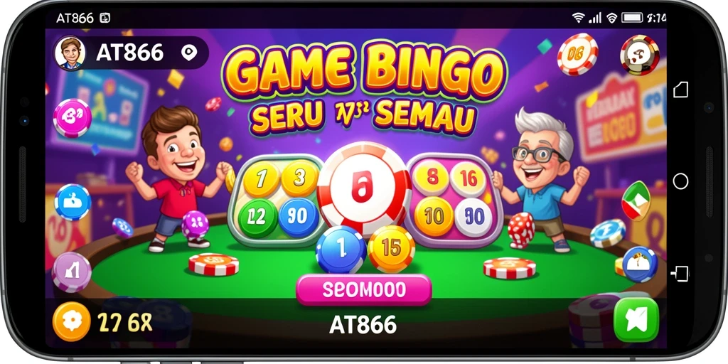 Screenshot gameplay AT866 menampilkan suasana seru bermain Bingo.