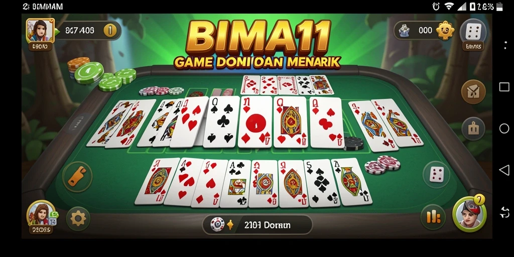 Screenshot gameplay BIMA11 yang menunjukkan serunya bermain domino.
