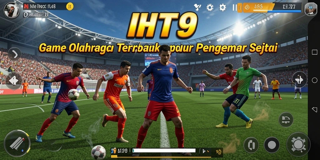 Tampilan gameplay seru dalam HIT9 dengan karakter olahraga yang dinamis.