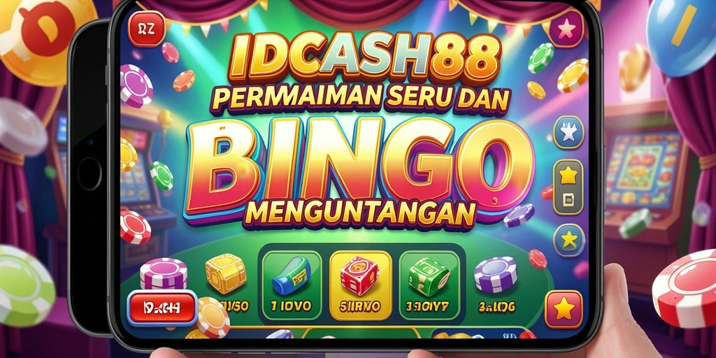 Gameplay seru IDCASH88 dengan angka Bingo yang menunggu untuk keluar.