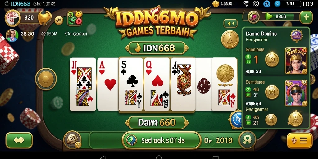 Tampilan gameplay Domino yang menarik dan interaktif di IDN668.