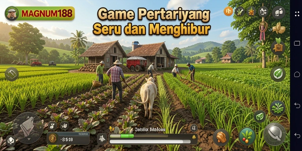 Screenshot gameplay MAGNUM188 yang menampilkan aktivitas pertanian yang seru.