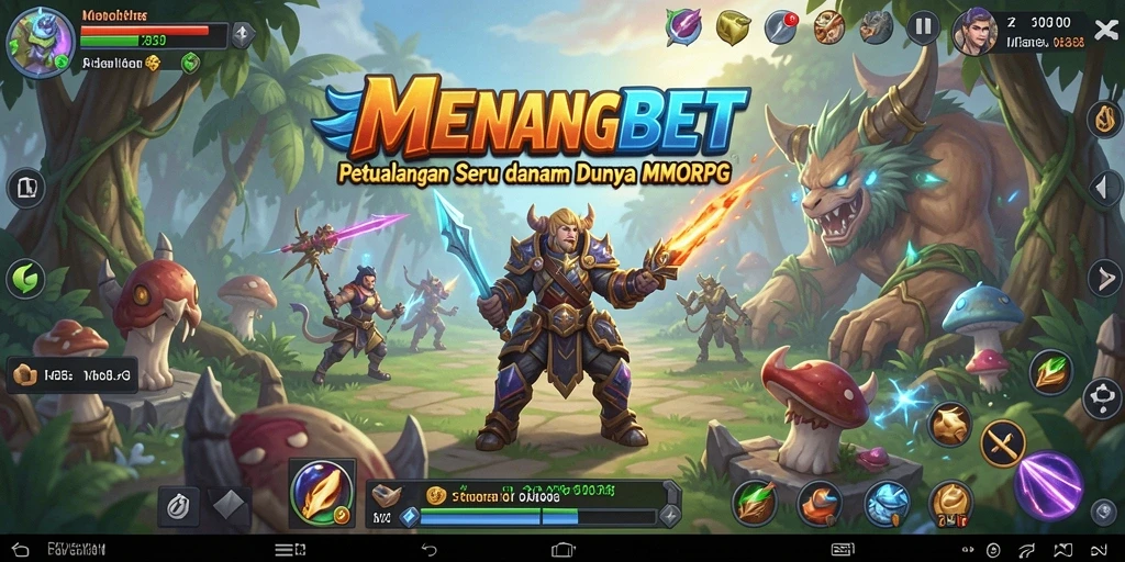 Tangkapan layar utama MENANGBET menampilkan aksi seru gameplay MMORPG.