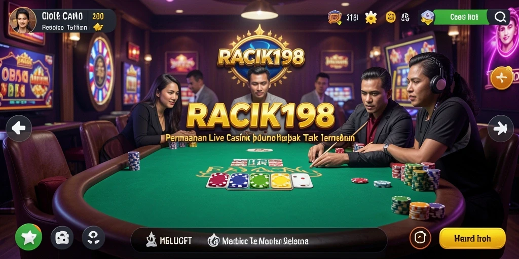 Tampilan menarik dari gameplay Live Casino di RACIK198.
